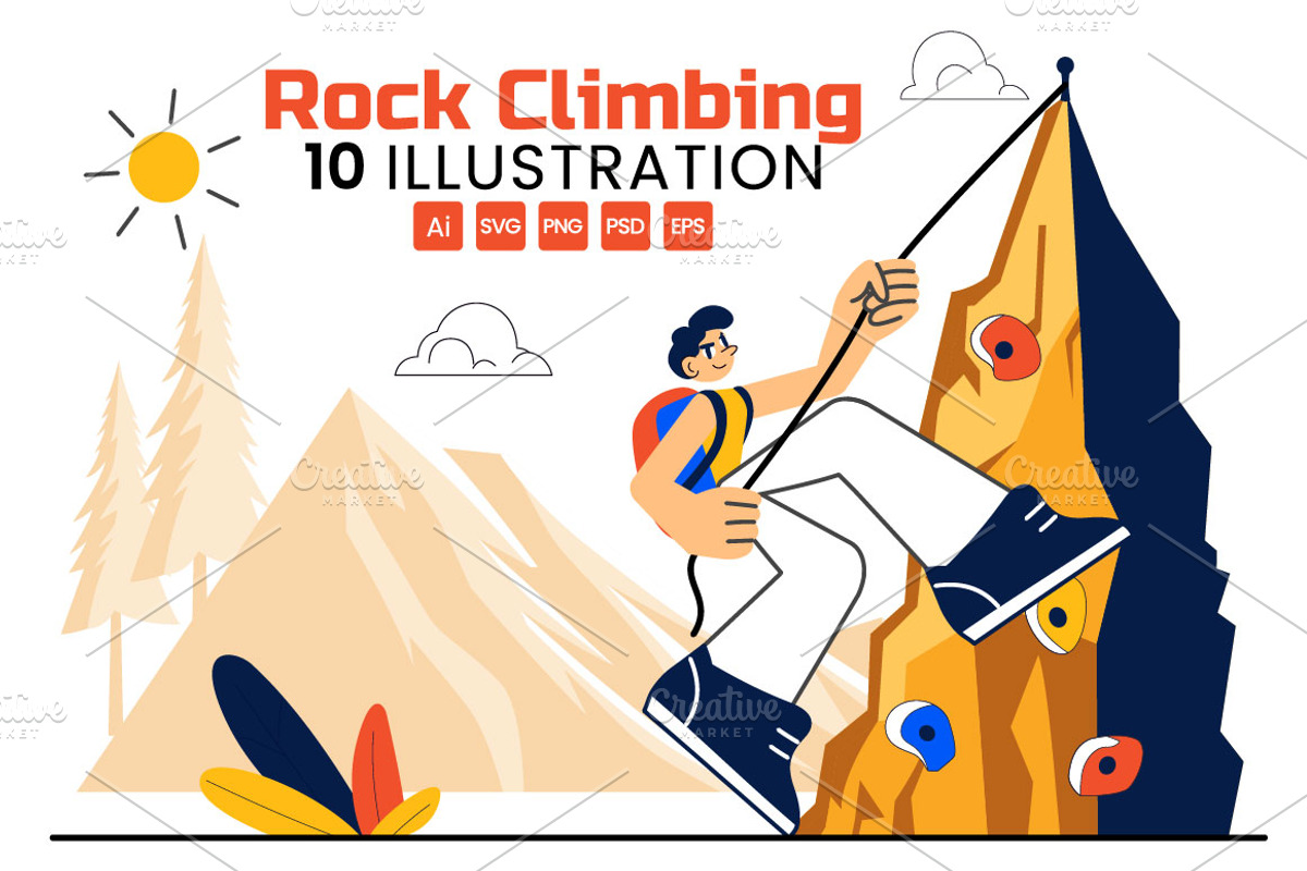 10 Rock Climbing Illustration, a Sport Illustration by denayunebgt (Photo 1 of 4)