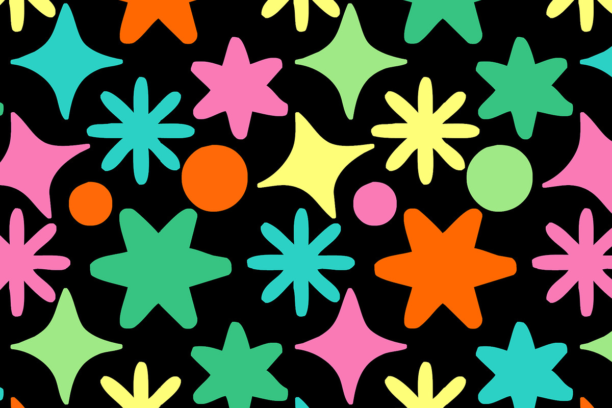 Colorful Stars Seamless Repeat, a Pattern Graphic by Sharon Schwalbe (Photo 1 of 3)