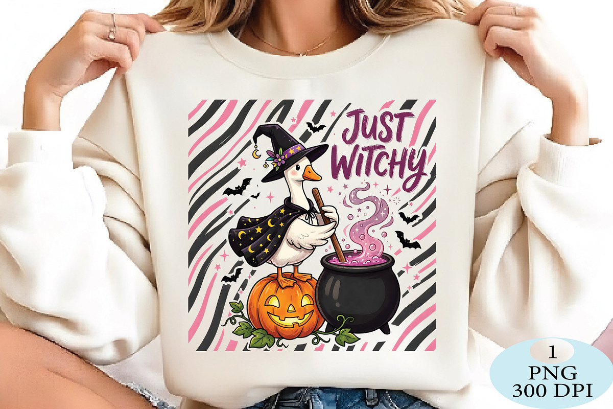 Just a Witchy Goose Halloween PNG, a Seasonal Illustration by Daily.Designs (Photo 2 of 5)