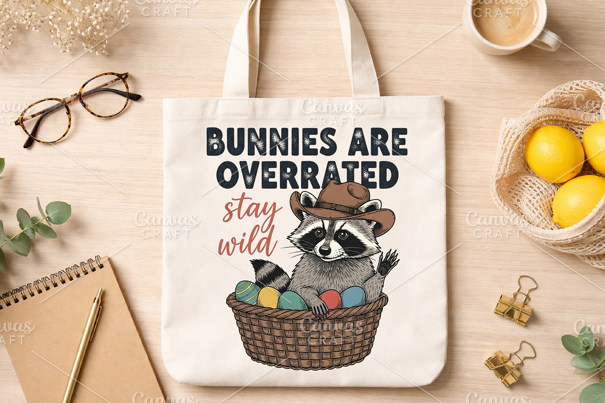 Funny Easter Raccoon PNG, an Illustration by Canvas Craft (Photo 6 of 6)
