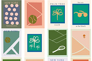 Handmade Tennis & Retro Sport Prints, a Background Graphic by Laras Wonderland (Thumbnail 5 of 8)
