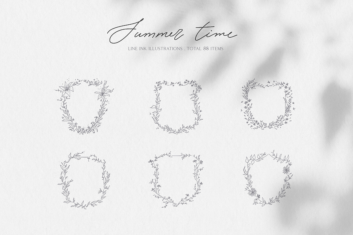 Summer botanical line art, a Decorative Illustration by Summer Nightingale Art (Photo 4 of 12)