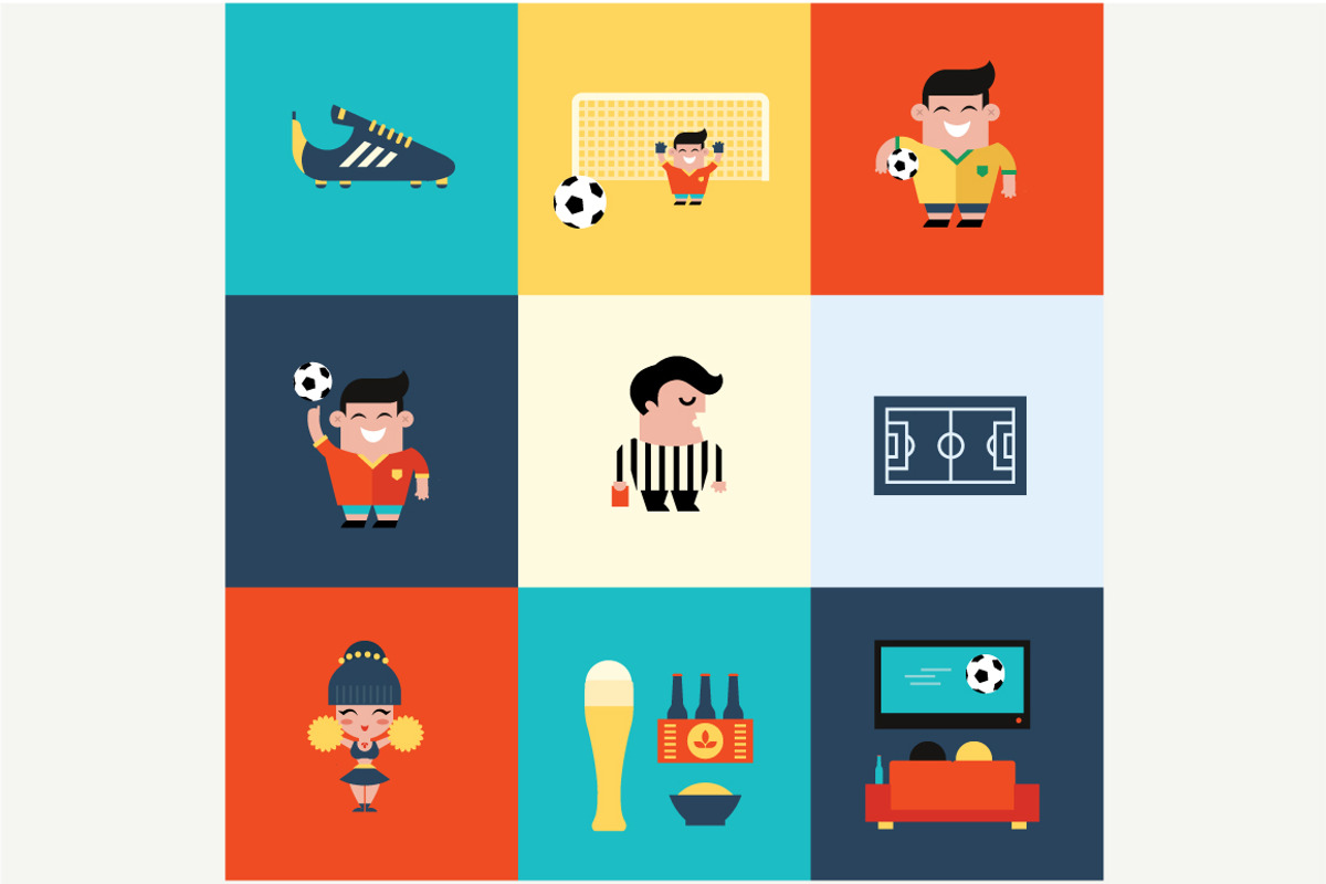 Vector football soccer icons