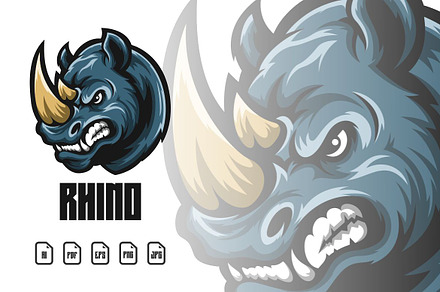 Rhino Mascot Logo illustration
