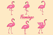 42 Set Cute Flamingo pink Bird, an Animal Illustration by Morspective (Thumbnail 8 of 9)
