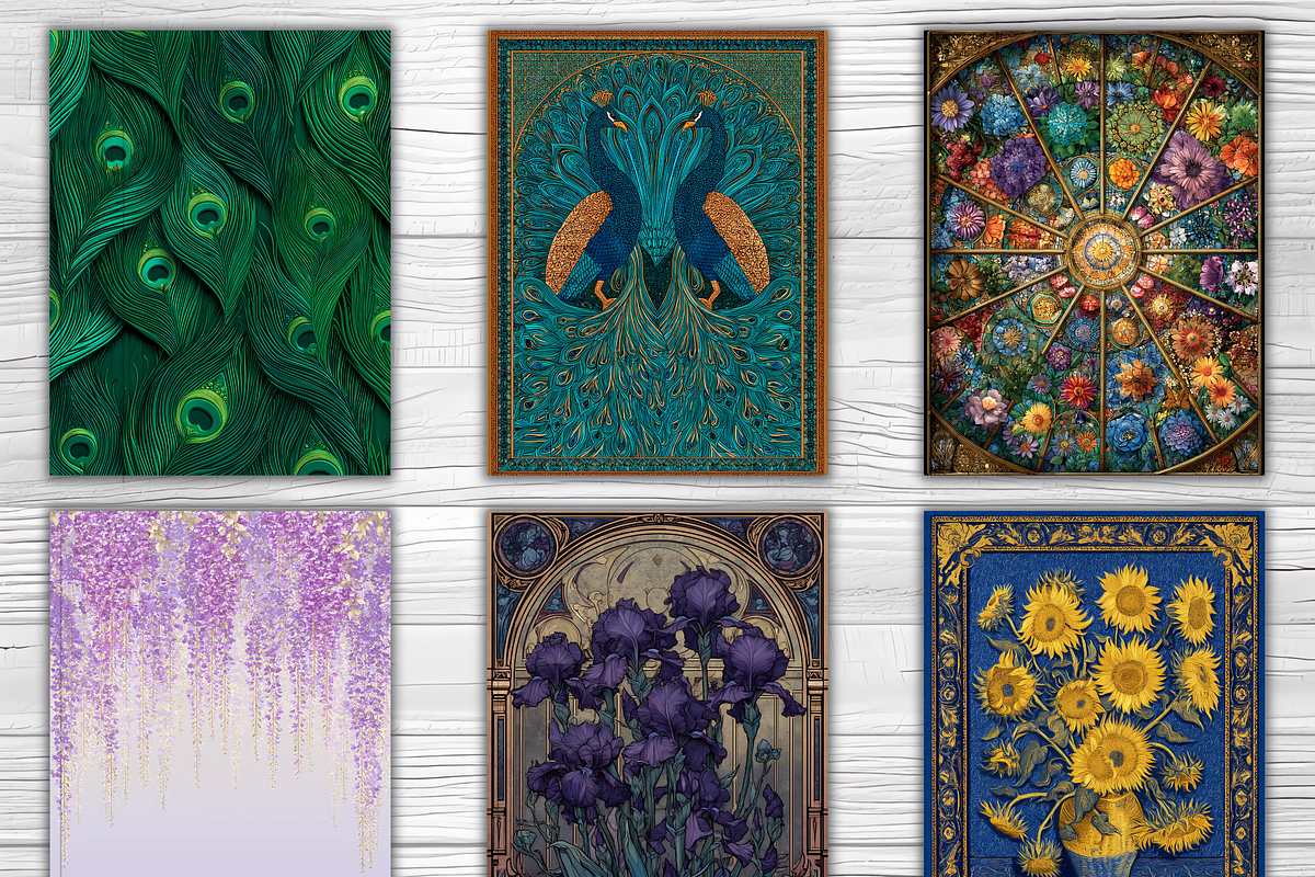 Art Nouveau Blank Book Cover Bundle, a Brochure Template by LA Design (Photo 4 of 10)