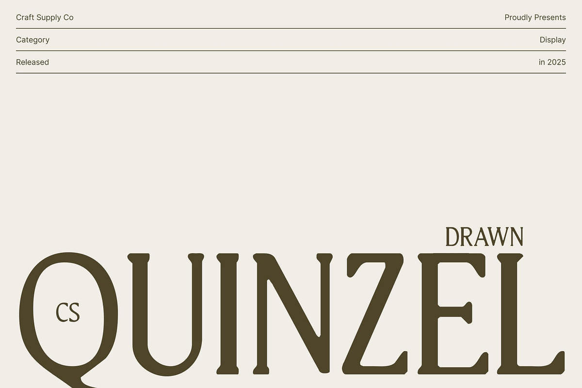 CS Quinzel Drawn, a Serif Font by Craft Supply Co. (Photo 1 of 8)