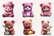 Pink Teddy Bear Clipart, Sweet Dream, an Illustration by CreationArt (Thumbnail 6 of 9)
