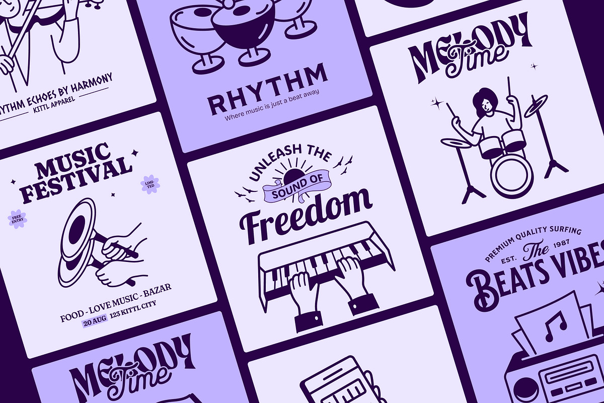 Music Doodles, an Outline Icon by Vectors Market (Photo 3 of 9)