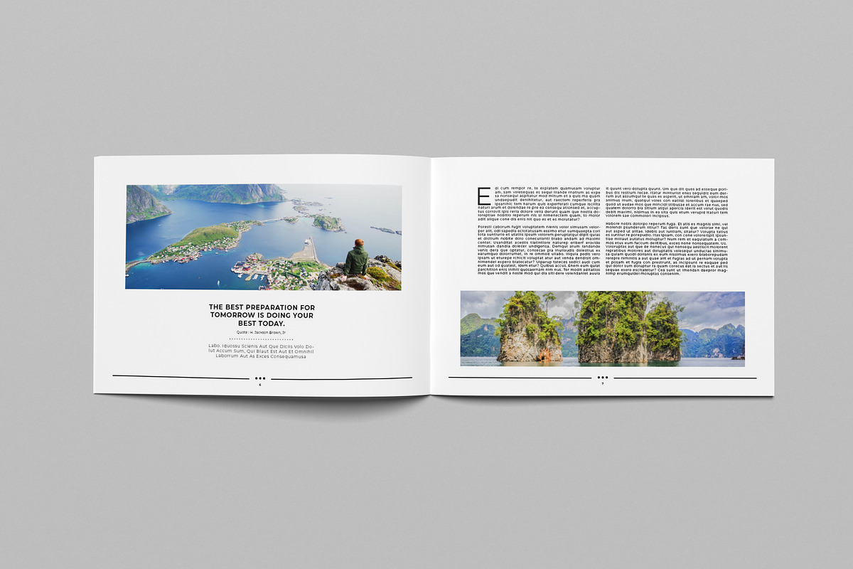 Minimal Landscape Magazine Template, a Magazine Template by Uloel Design