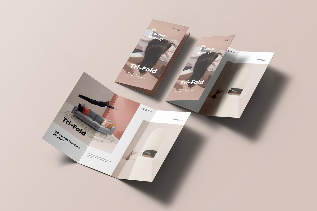 Tri-Fold DL Brochure Mock-up, an Advertising Mockup by Yogurt86 (Photo 12 of 17)