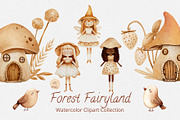 Forest Fairyland Watercolor clipart, an Object Graphic by NikiArts (Thumbnail 1 of 10)
