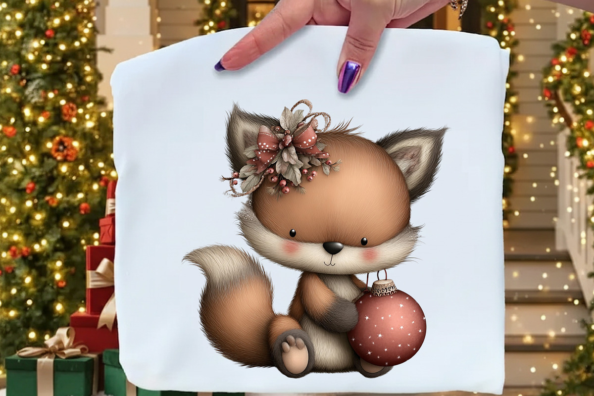 Whimsical Christmas Fluffy Fox PNG, an Illustration by Craft Nest (Photo 5 of 9)