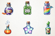 Halloween Potion Bottles Sublimation, an Illustration by RobertsArt (Thumbnail 3 of 7)