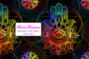 Neon Hamsa Seamless Pattern, a Pattern Graphic by Elen-Lane (Thumbnail 1 of 2)