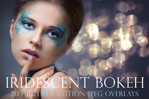 Iridescent Bokeh Photoshop Overlays