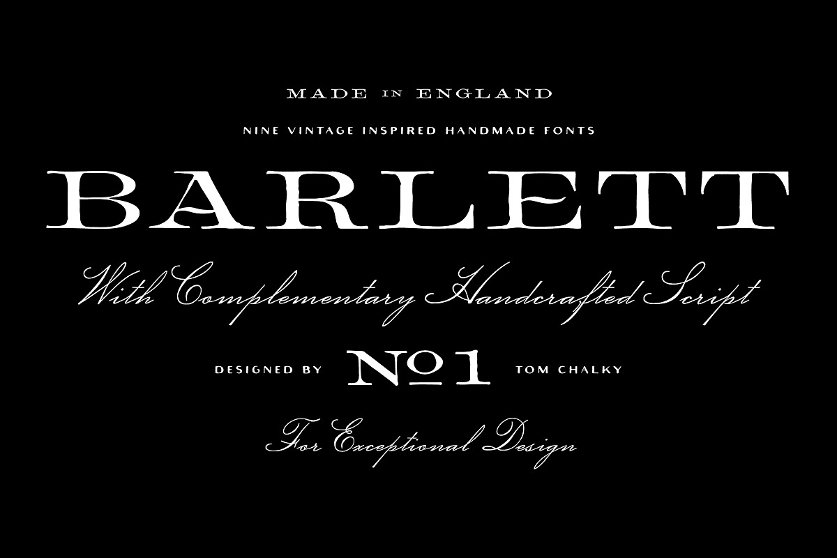 Barlett No1 Vintage Serif and Script, a Handwritten Font by Tom Chalky (Photo 1 of 13)