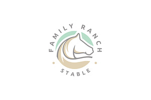 Equine Horse Ranch Stable Farm Logo