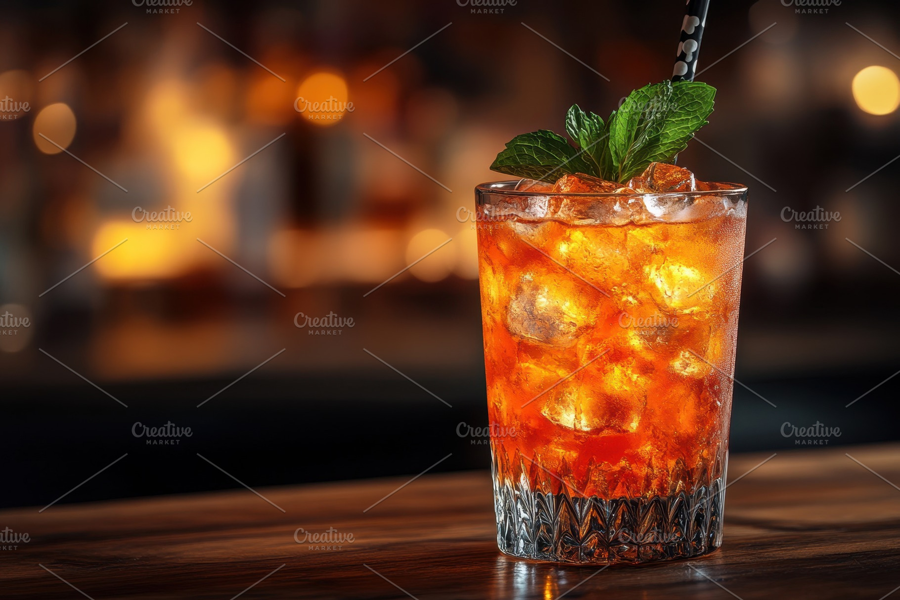Refreshing cocktail served in a clas, a Photo by Tanuart