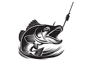 Fishing Hook and Fish Illustration, an Animal Illustration by Ghagra (Thumbnail 1 of 4)