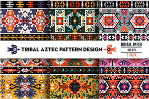 Collection Bright Aztec Patterns