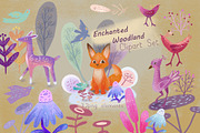Enchanted Forest Clipart Set, an Illustration by FaliushViktoriaArtist (Thumbnail 1 of 10)