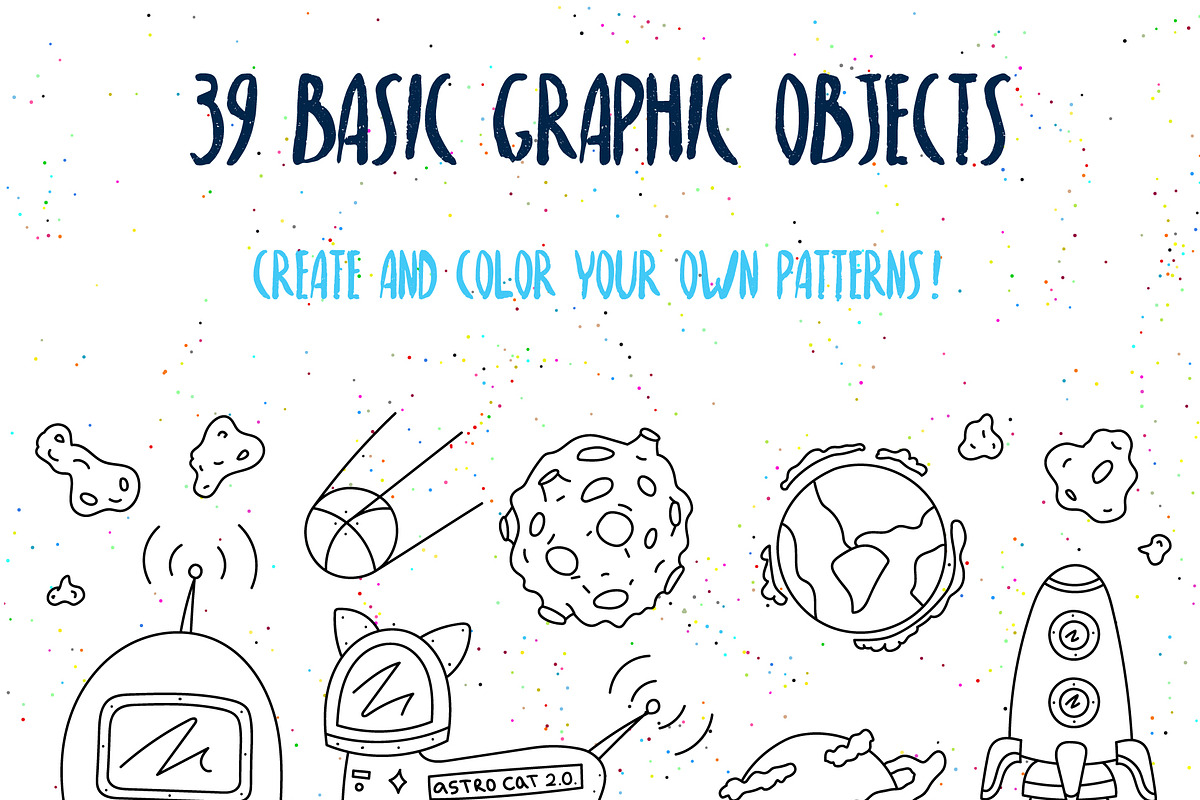 Outer Space patterns&graphics, a Pattern Graphic by Daria Miazhevich (Photo 3 of 6)