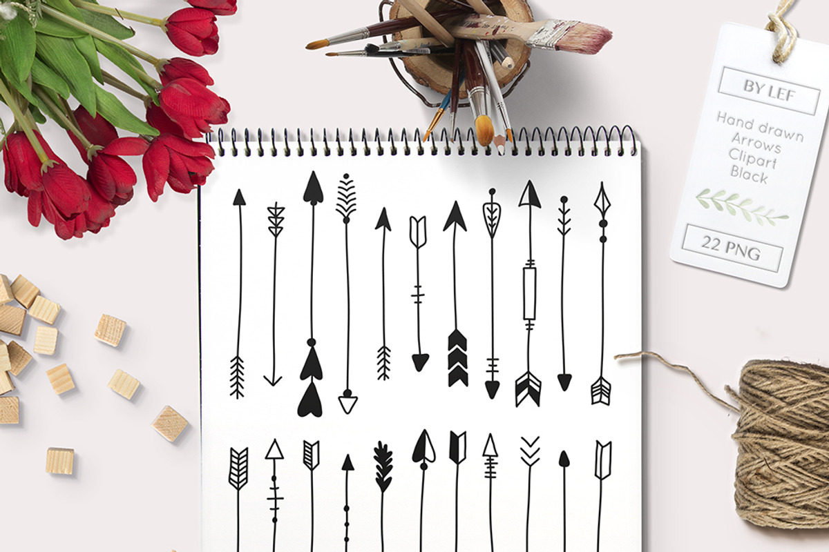 Hand Drawn Arrows graphics / clipart, an Object Graphic by By Lef