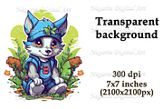 Watercolor Cute Wolf Clipart, an Object Graphic by Negarin Digital Art (Thumbnail 7 of 11)