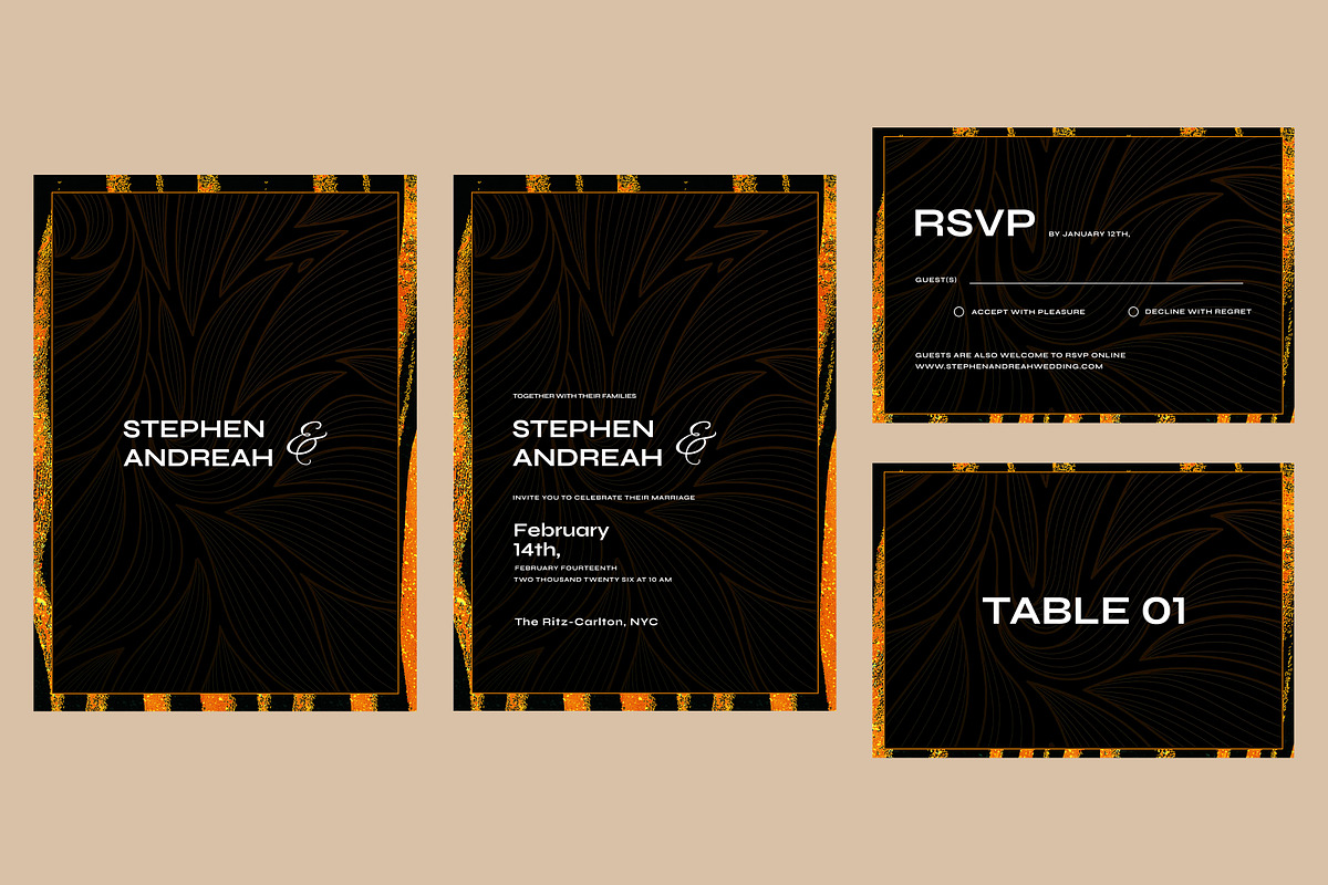 Tiger Stripe Wedding Invitation, an Invitation Template by InvitingStorys (Photo 3 of 4)