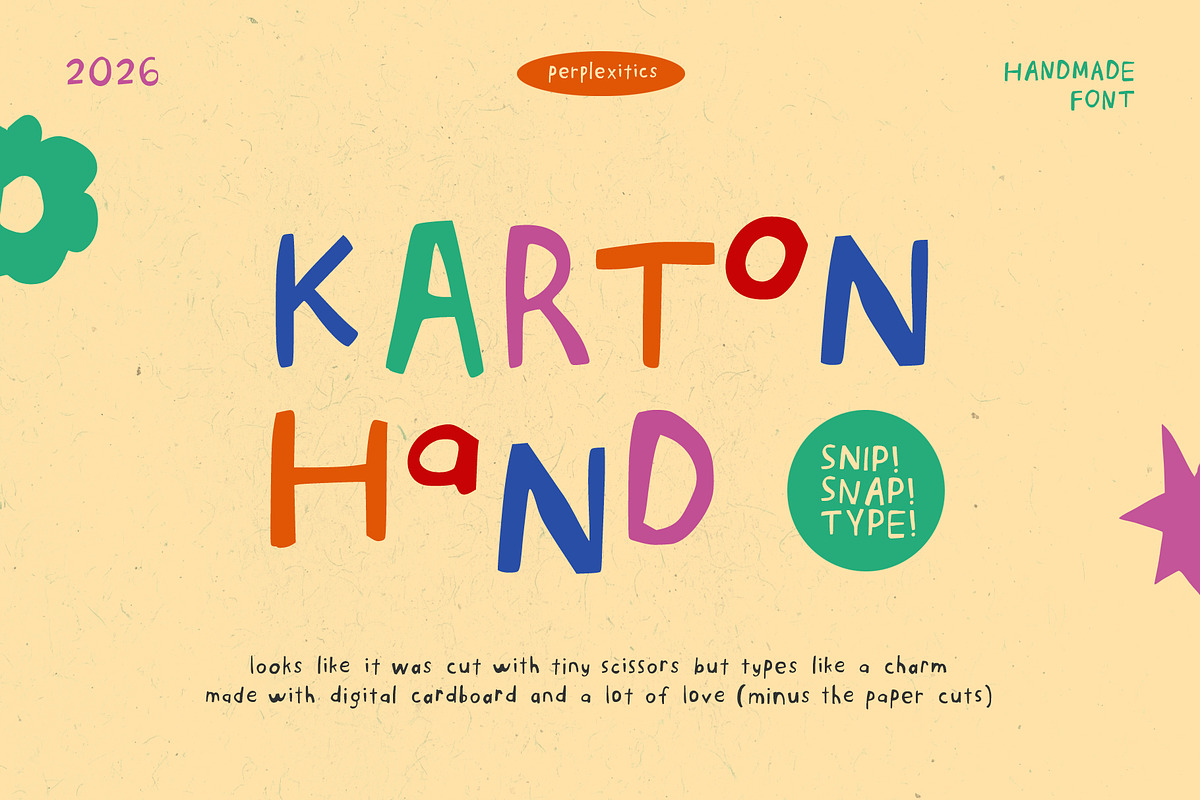 Karton Hand Handmade Font, a Handwritten Font by Perplexitics (Photo 1 of 10)