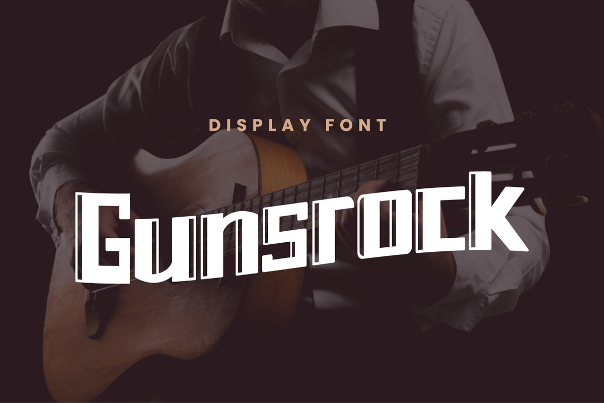 Gunsrock Display Font, a Sans Serif Font by gitasetstudio (Photo 1 of 6)