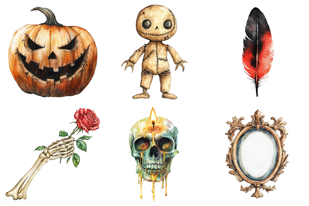 Vintage Creepy Halloween Clipart, an Illustration by Daily.Designs (Photo 4 of 5)