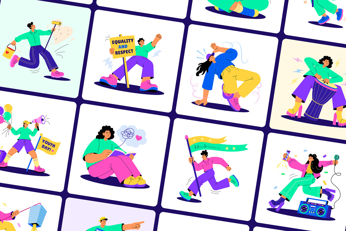 35 Animated Youth Day Illustrations, a Person Illustration by Creative Stall (Photo 3 of 4)
