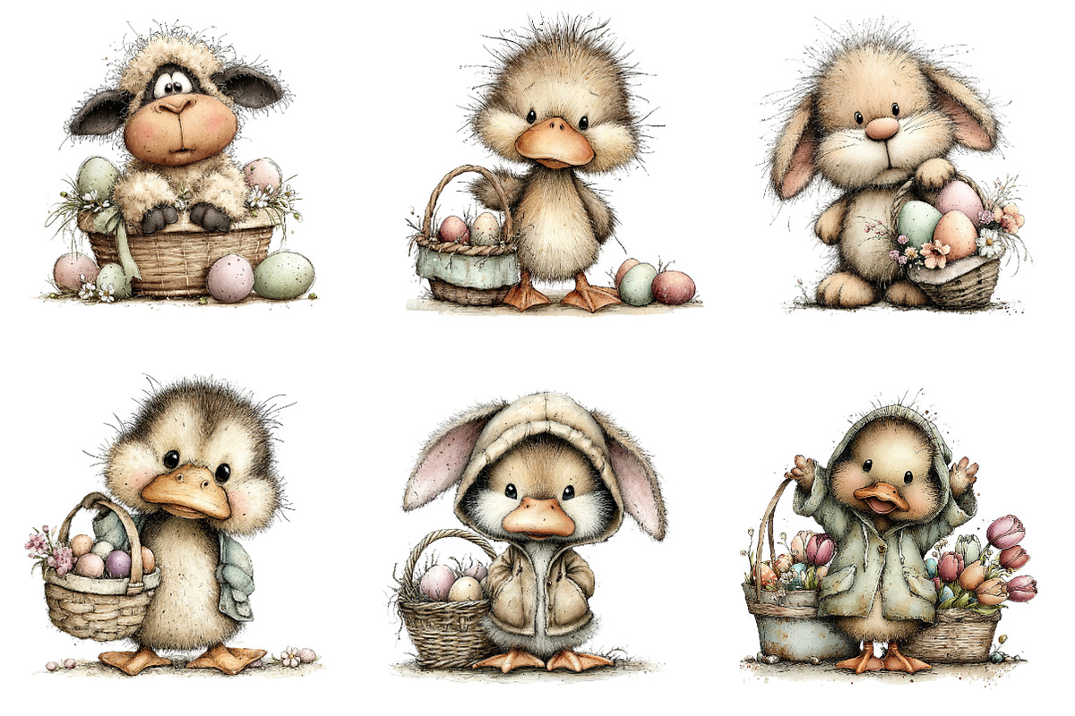 Easter Basket Clipart Bundle, an Illustration by Dream Creation (Photo 2 of 8)