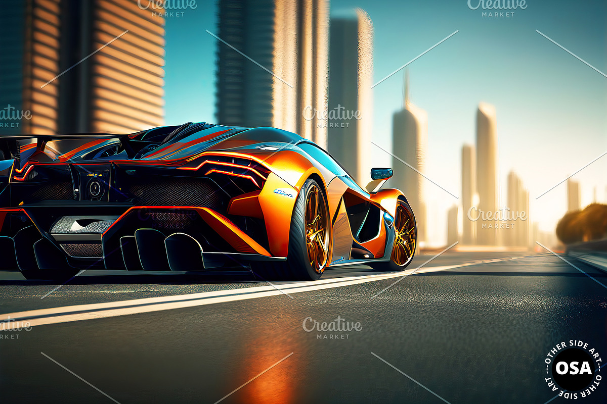 Supercar in the City Illustration, a Wallpaper Graphic by Other Side Art (Photo 4 of 8)