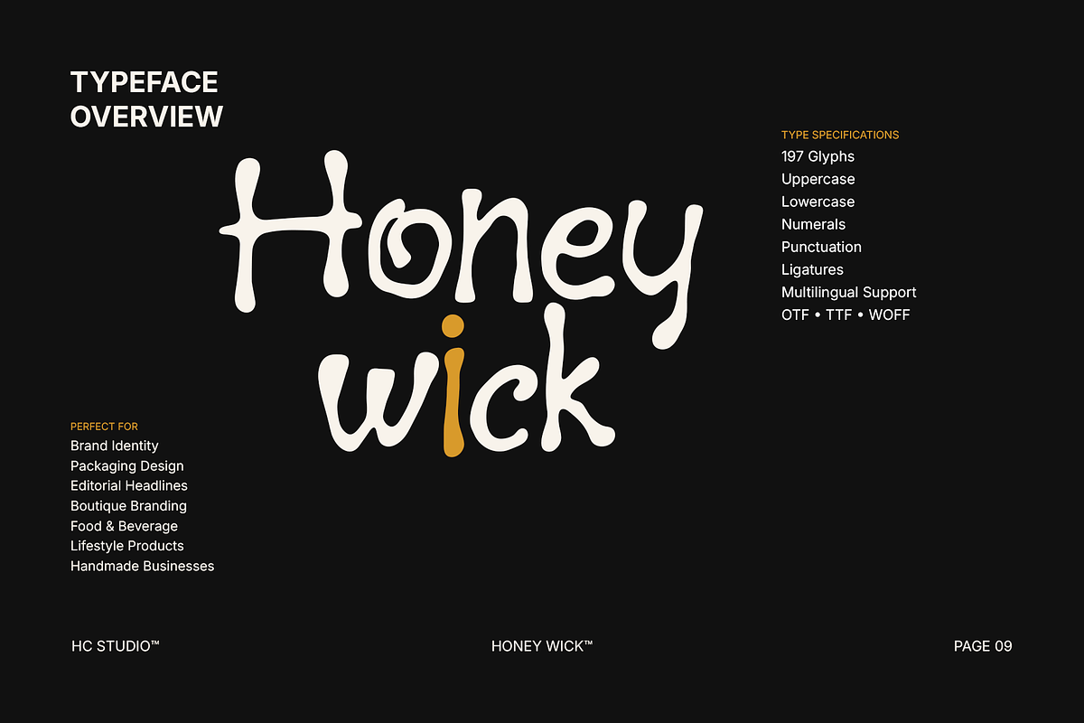 Honey Wick - Handmade Display, a Handwritten Font by Hasbi Creative (Photo 9 of 10)
