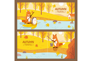 Autumn Travel Banner Set