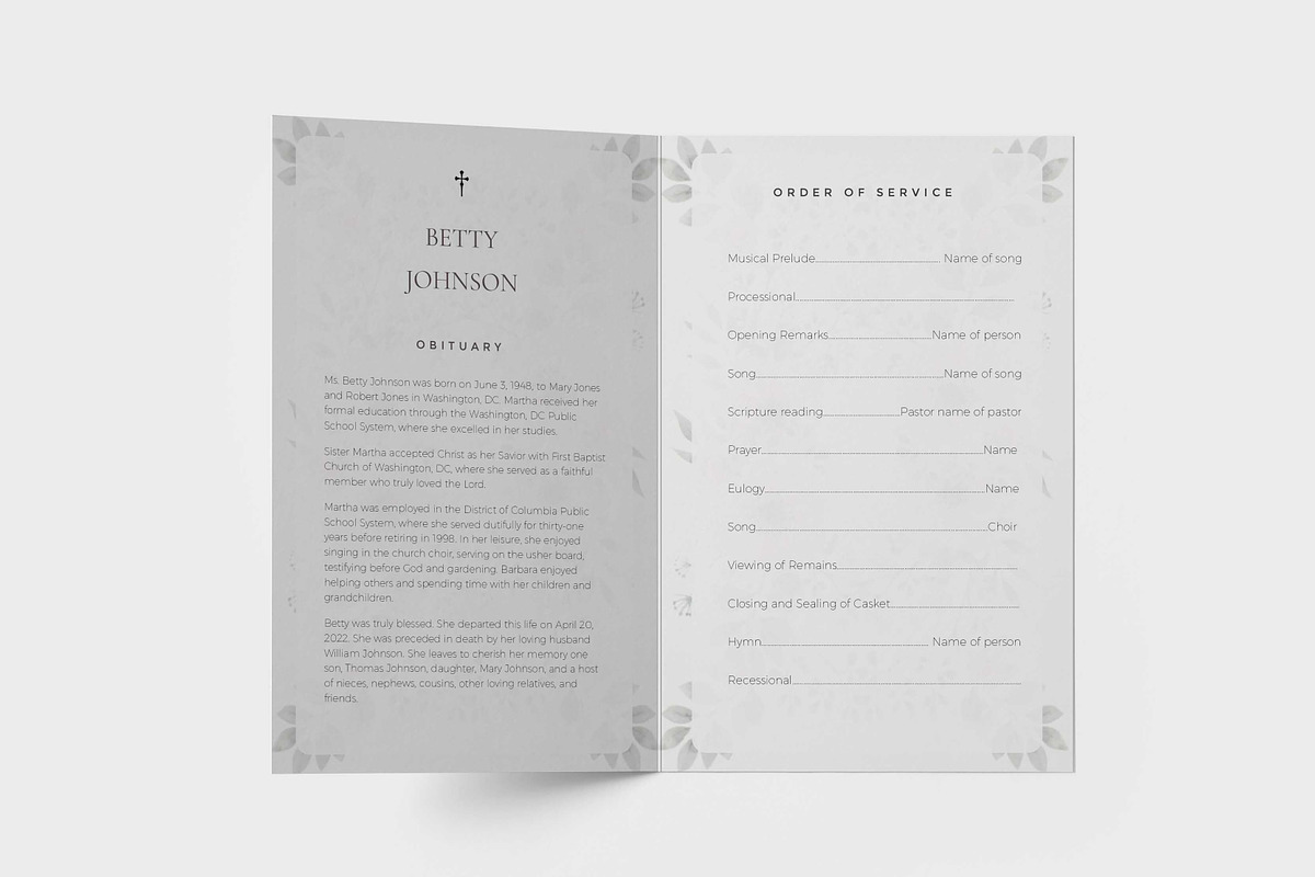Funeral Service Program, a Brochure Template by inserenity (Photo 3 of 5)
