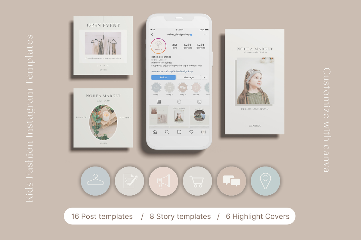 Baby Clothing Instagram Templates, a Social Media Template by NoheaDesignShop (Photo 3 of 11)