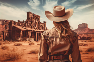 Cowboy Wild West Saloon. Generate Ai