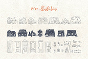 Homebody Quaint House Illustrations, a Pattern Graphic by Maddie Jensen Design (Thumbnail 2 of 7)