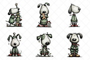 Whimsical Christmas Dogs Clipart, an Illustration by SinaCreation (Thumbnail 3 of 7)