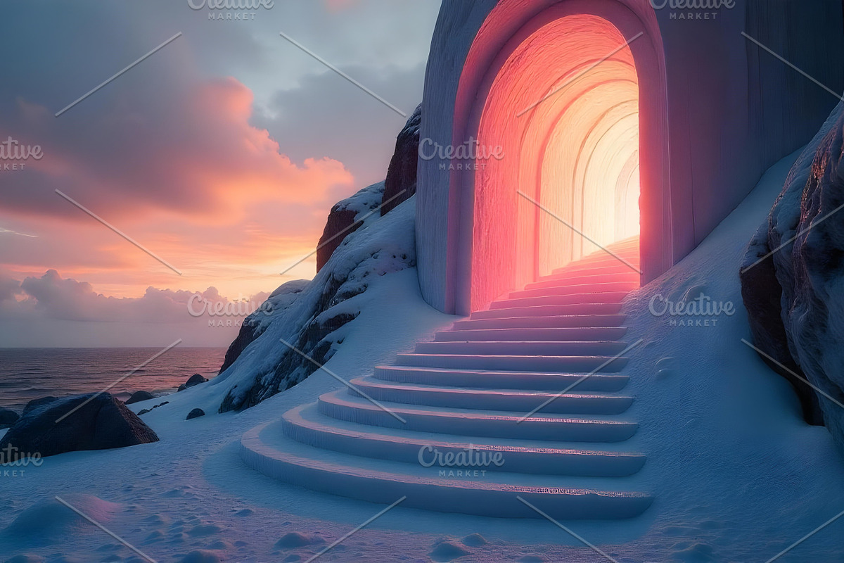 Glowing Archway Winter Landscape JPG, a Nature Photo by Aura Canyon HQ (Photo 1 of 7)