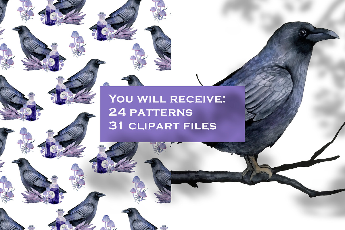 Forest Witch Clipart and Patterns, a Pattern Graphic by Lagmar Design (Photo 2 of 13)