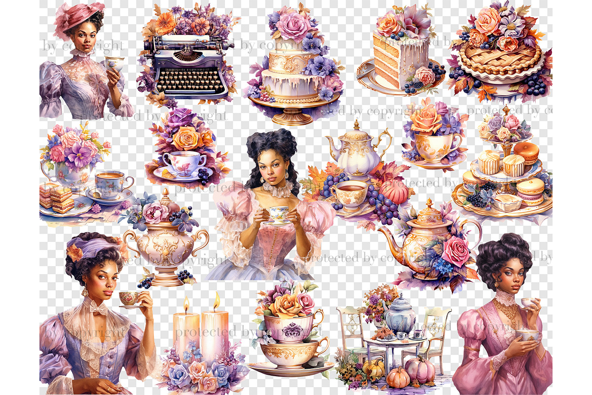 Black Woman Autumn Clipart, a Person Illustration by GlamArtZhanna (Photo 4 of 5)