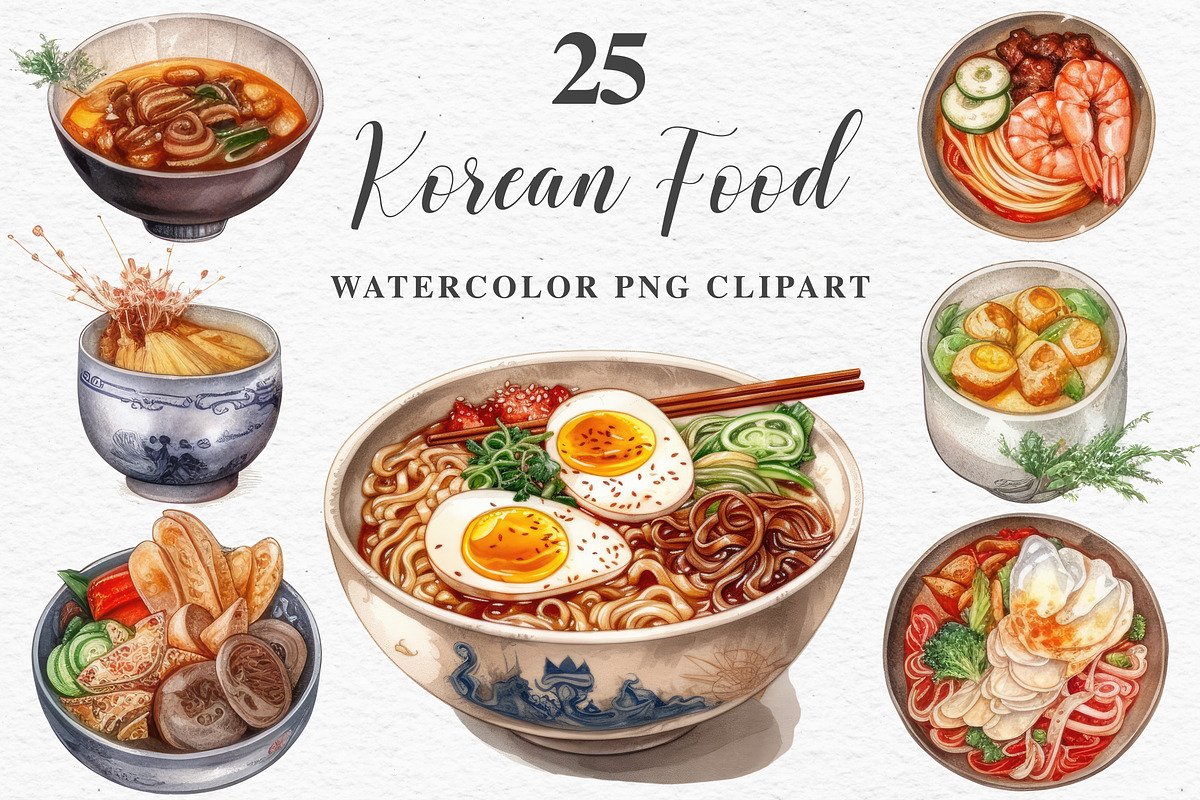 Korean Food Ramen Noodles Asian PNG, a Food Illustration by Rabbit Heart (Photo 1 of 6)