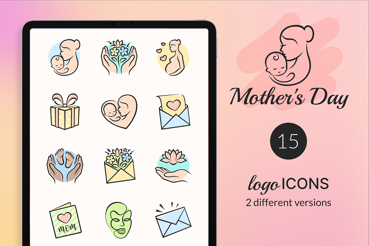 Mother's Day Icons, an Outline Icon by Kalash (Photo 1 of 7)
