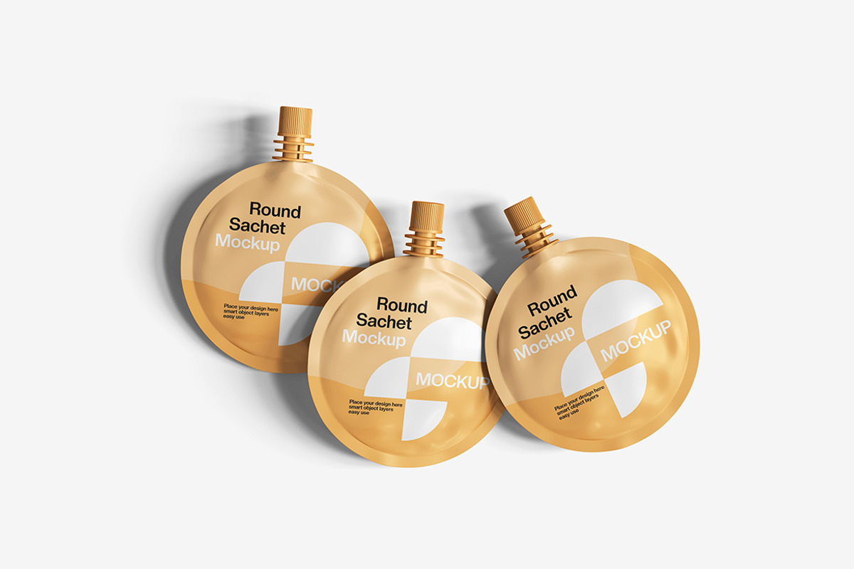 Round Sachet Mockup, a Packaging Mockup by Indah (Photo 6 of 6)