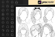 150Procreate Female Hairstyle Stamps, a Brush Add-On by DrawingStoryShop (Thumbnail 6 of 6)
